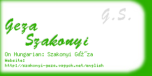 geza szakonyi business card